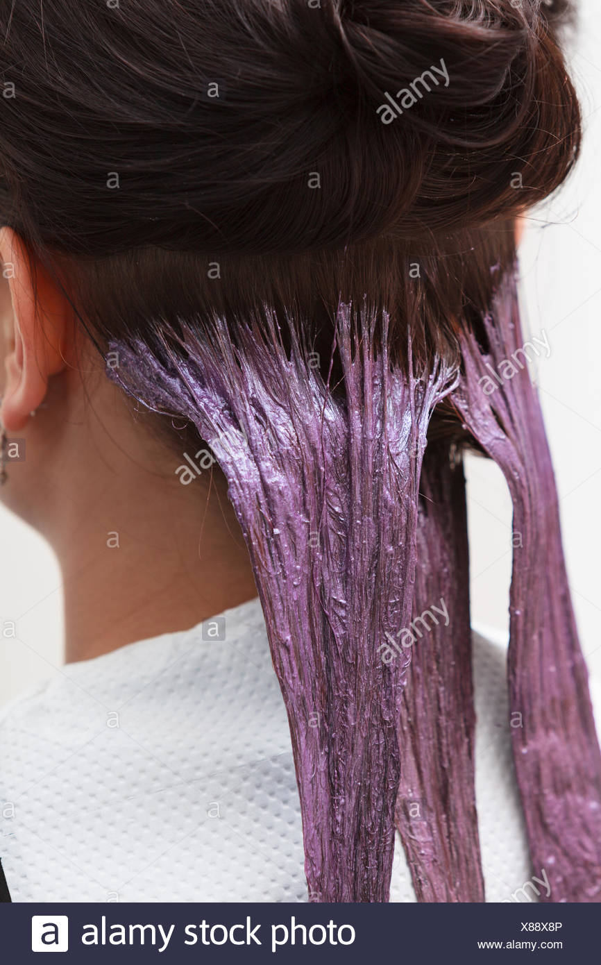 Hairdresser Applying Color Female Customer At Salon Doing Hair