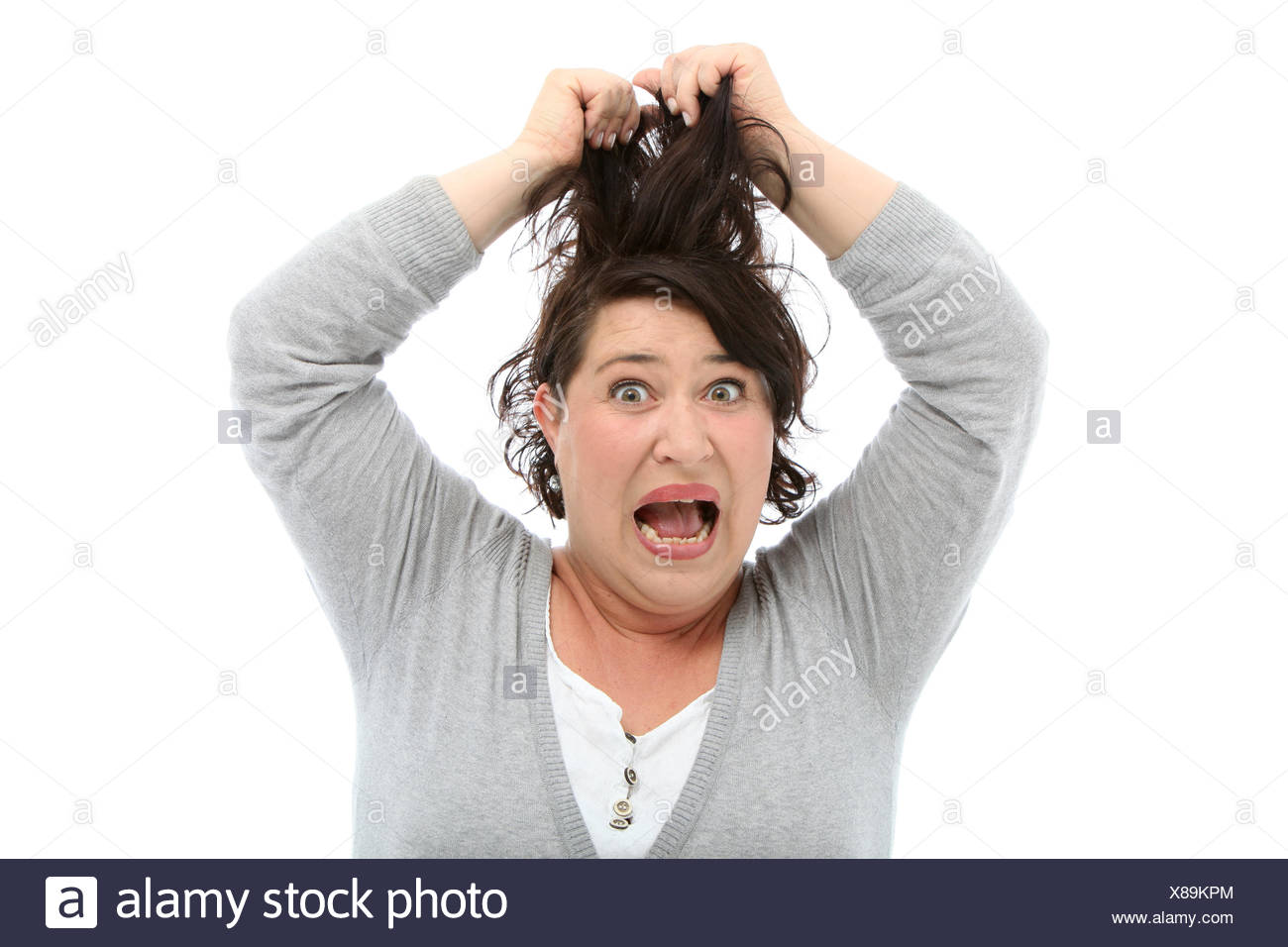 Tearing Your Hair Out High Resolution Stock Photography And Images Alamy