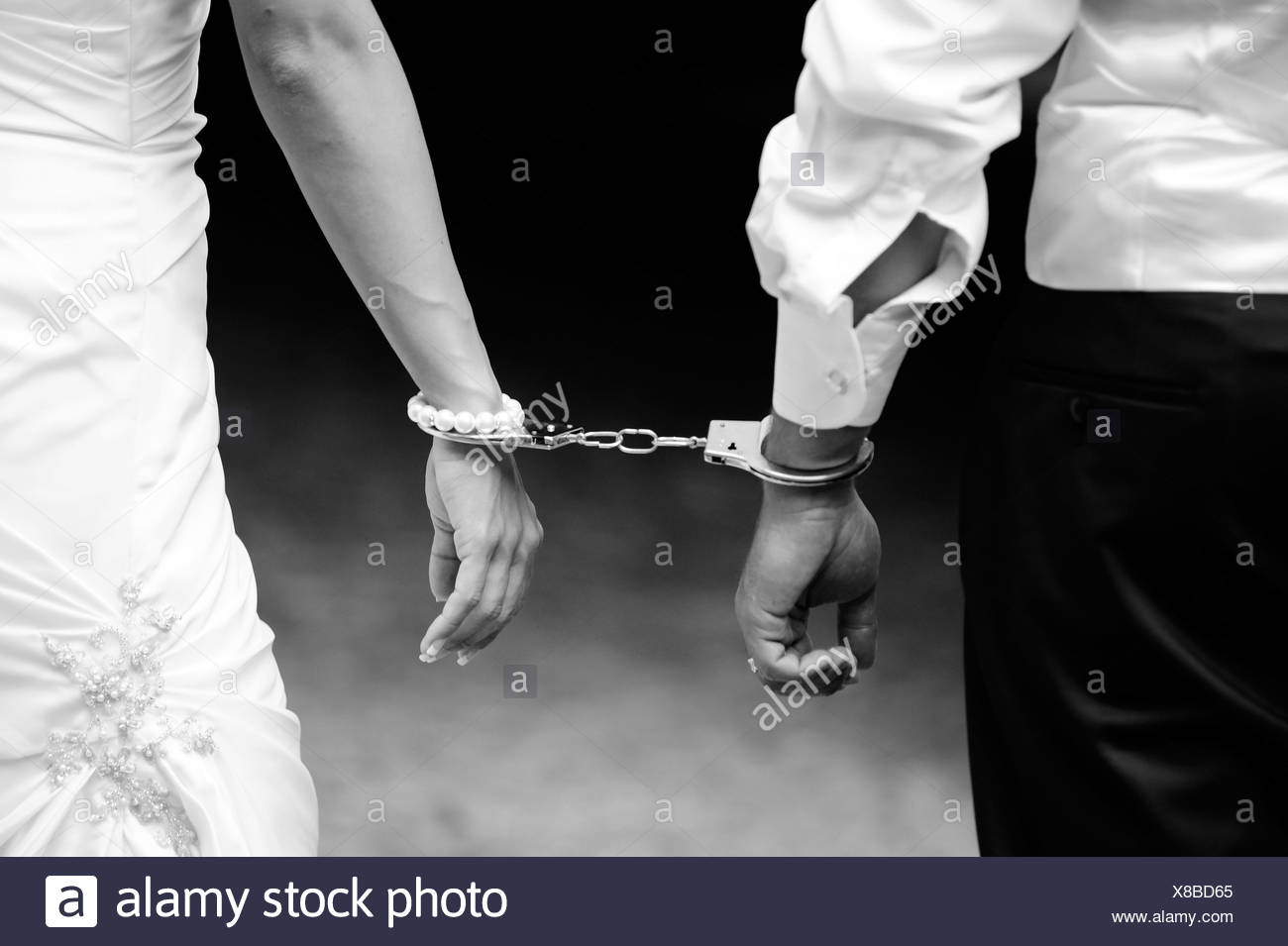 Wedding Bride Groom Handcuffs Stock Photos & Wedding Bride Groom