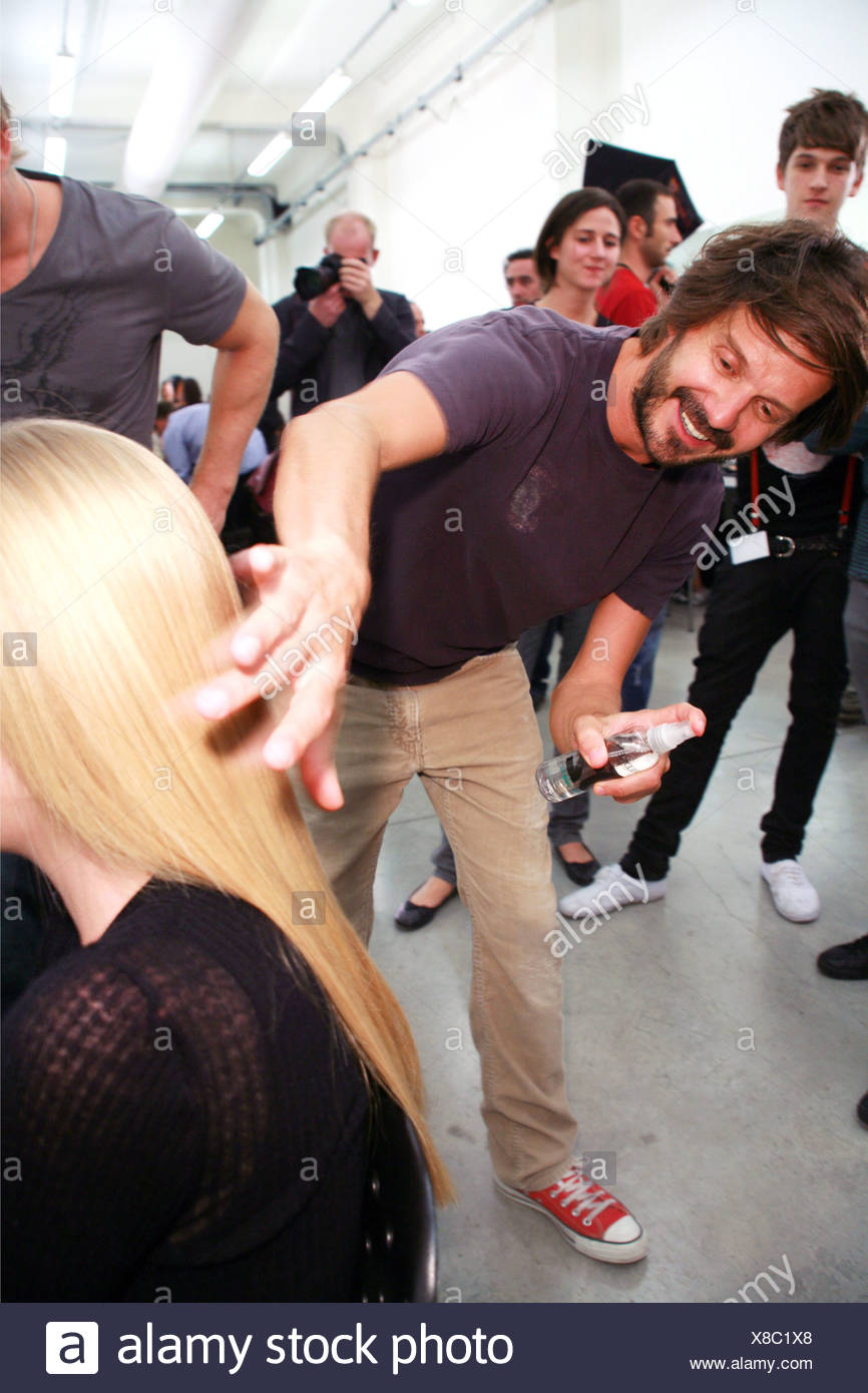 Prada Milan Backstage Spring Summer Hair Stylist Guido Palau