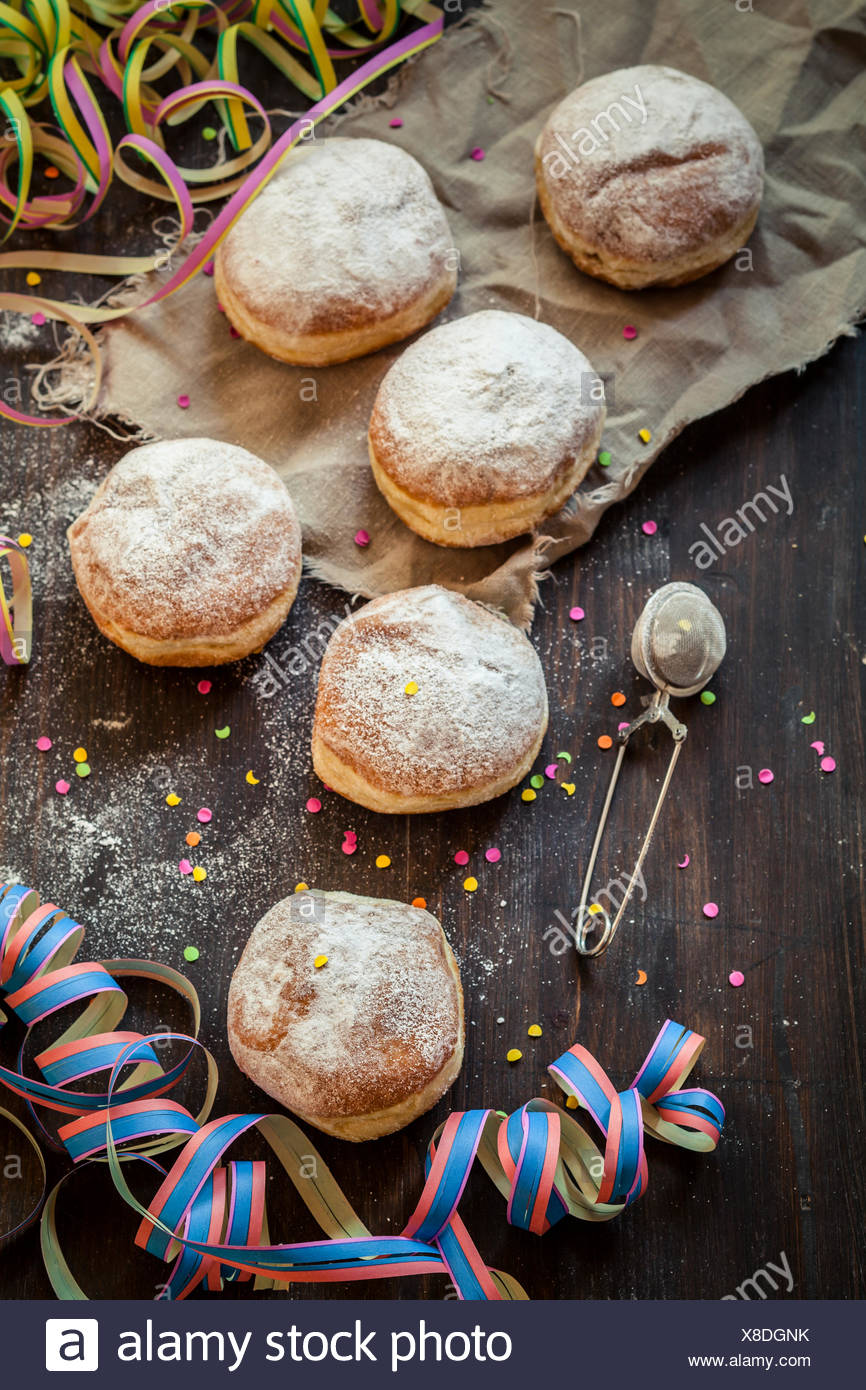 Berliner Doughnuts And Streamers Fasching Stock Photo 280581663
