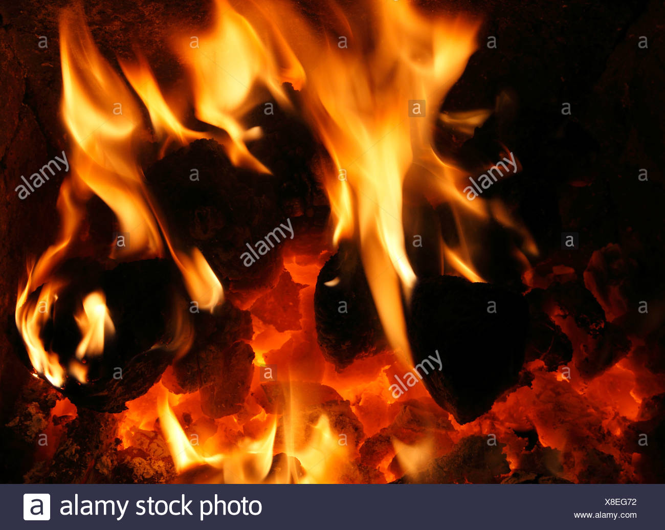 Solid Fuel Domestic Coal Fire Burning Flame Flames Hearth