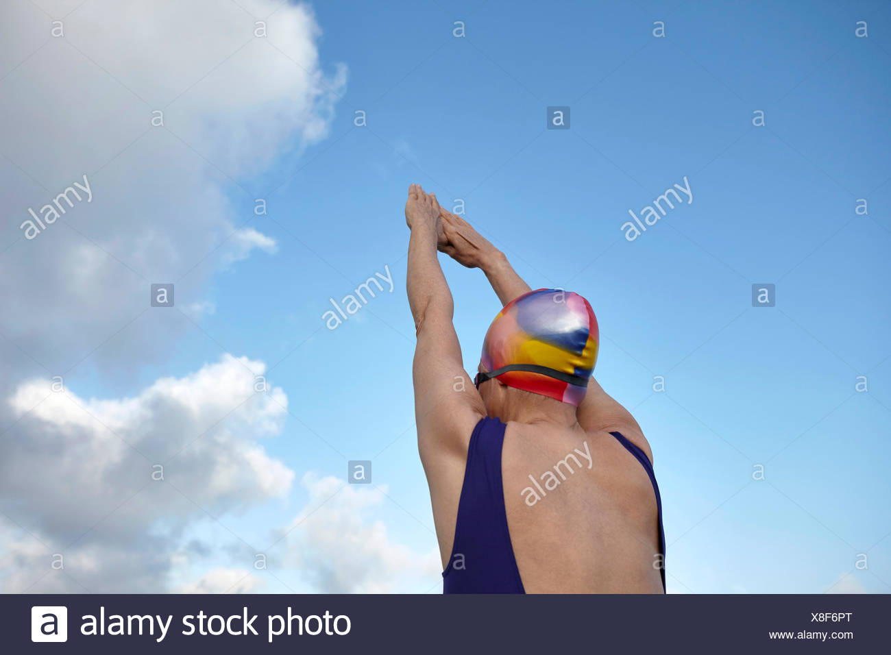 old woman swimming costume