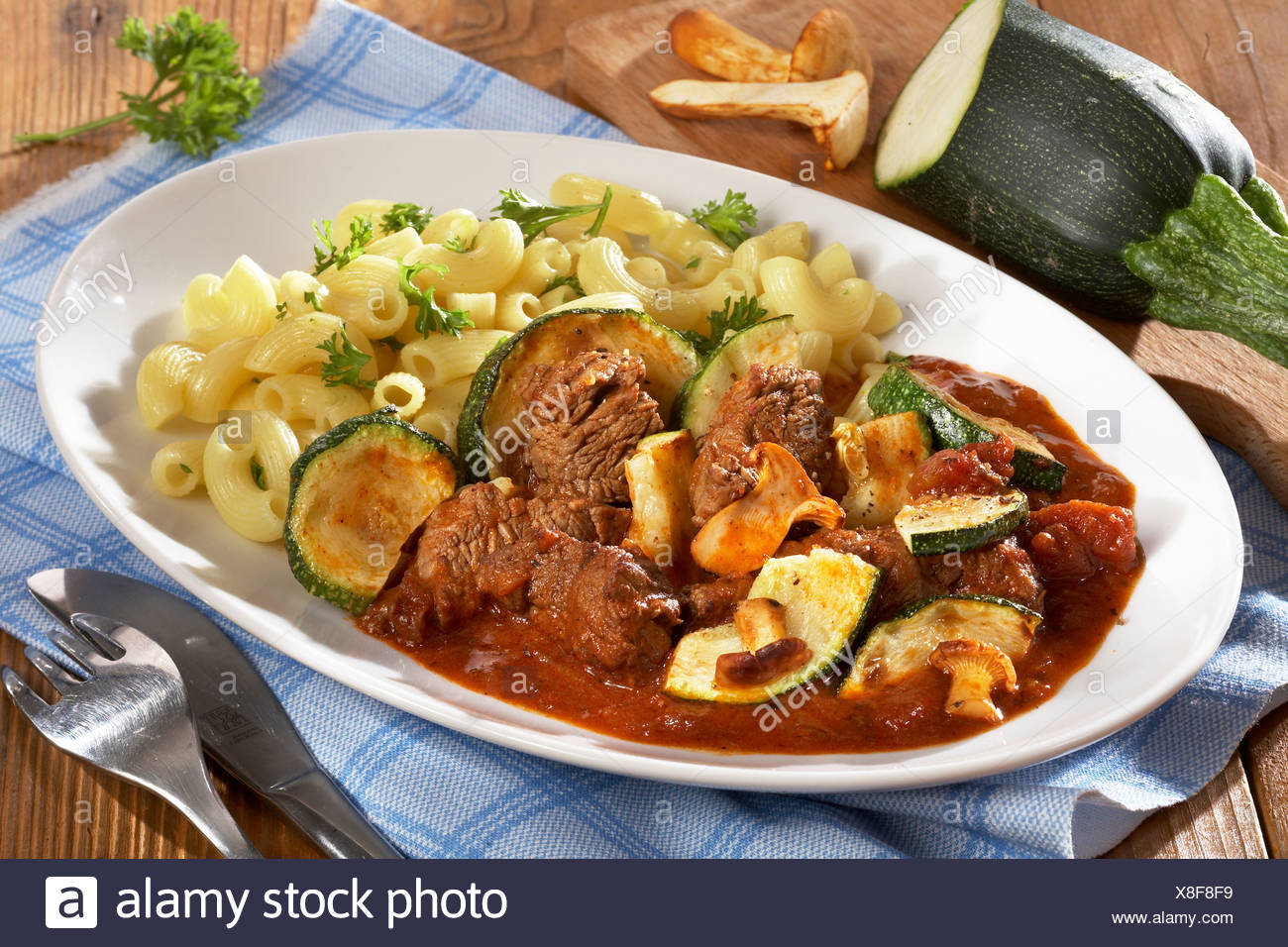 Beef Goulash With Courgette Stock Photo Alamy