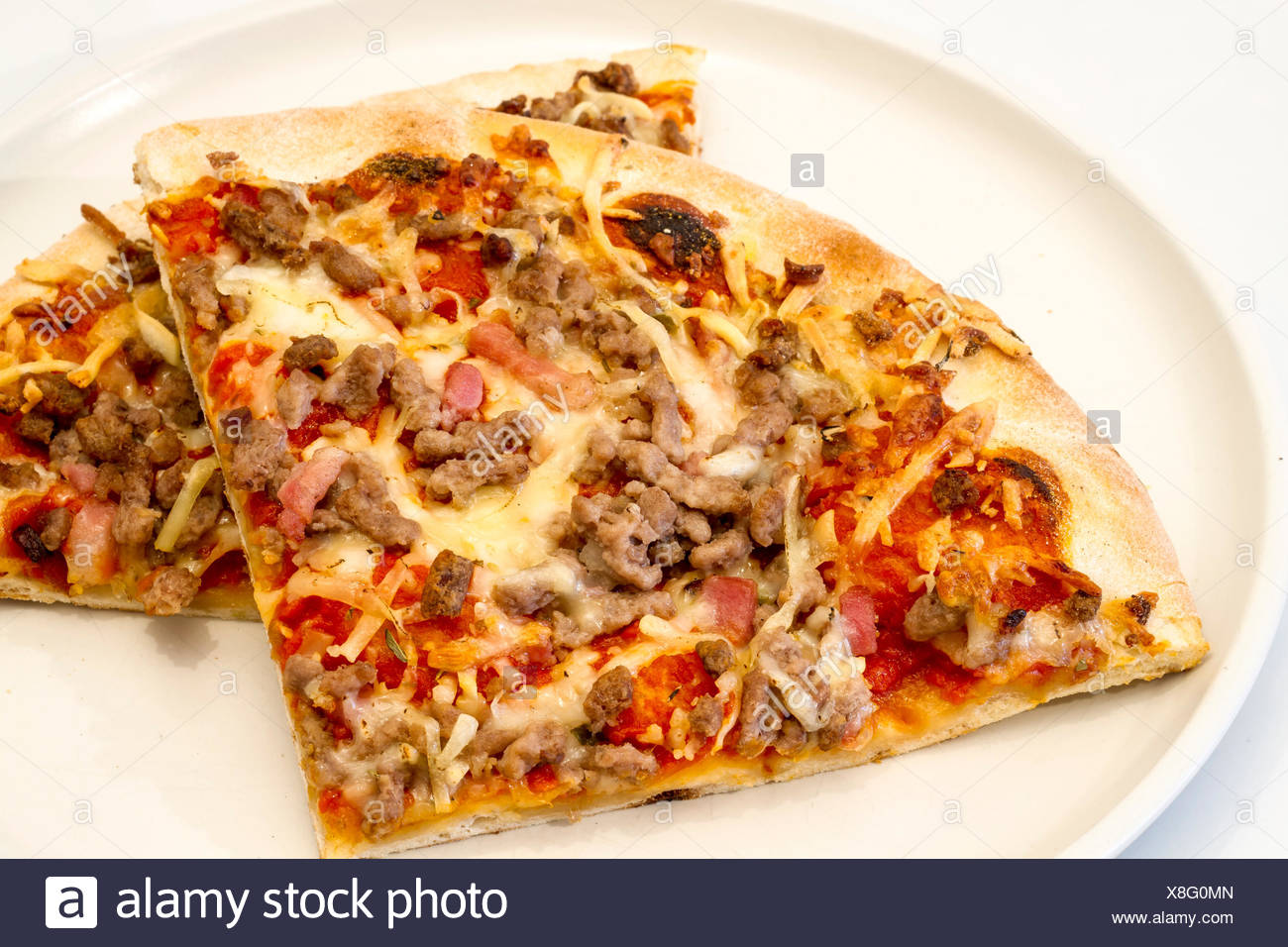 Pizza Neats Tongue Italian Kitchen Studio On Plate Stock Photo Alamy