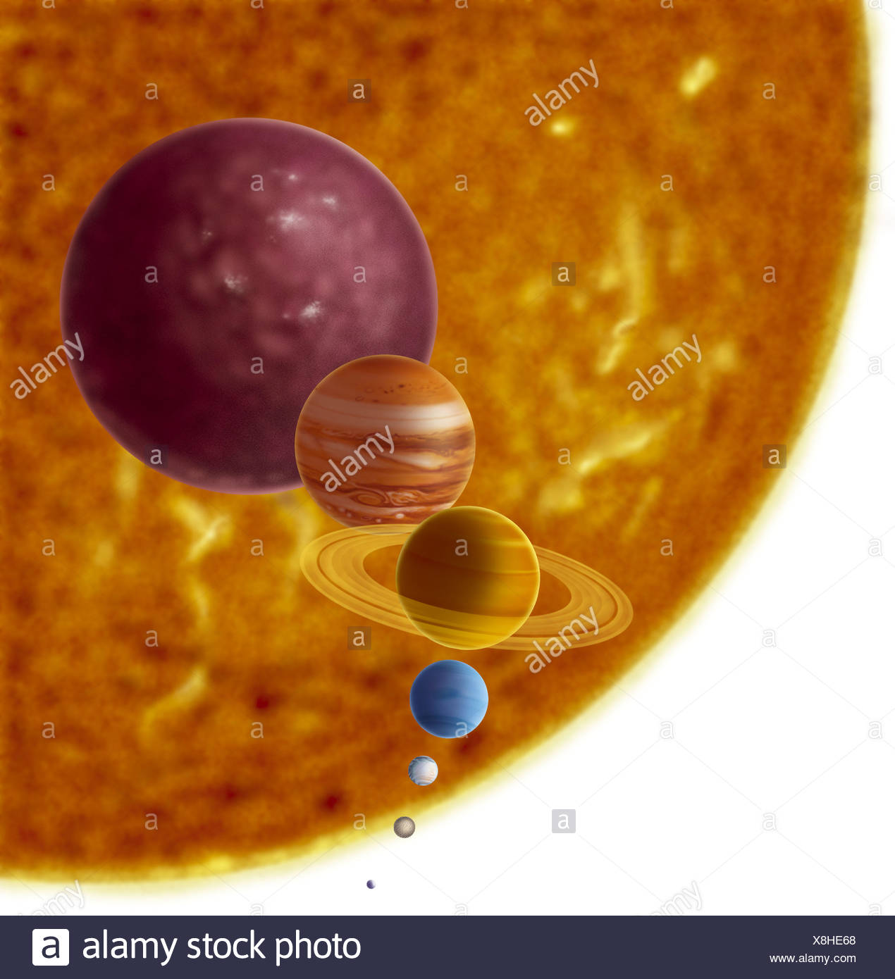Drawing Sun Solar System Stock Photos & Drawing Sun Solar System Stock ...