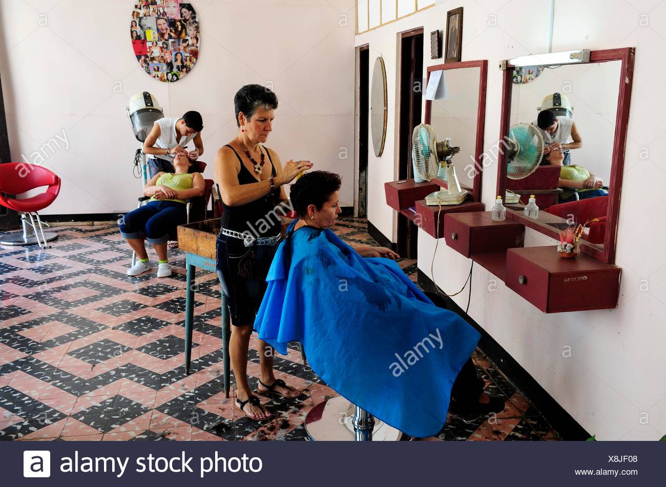 Cuban Women At The Hair Salon Situation In Remedios Villa Clara Province Cuba Stock Photo Alamy