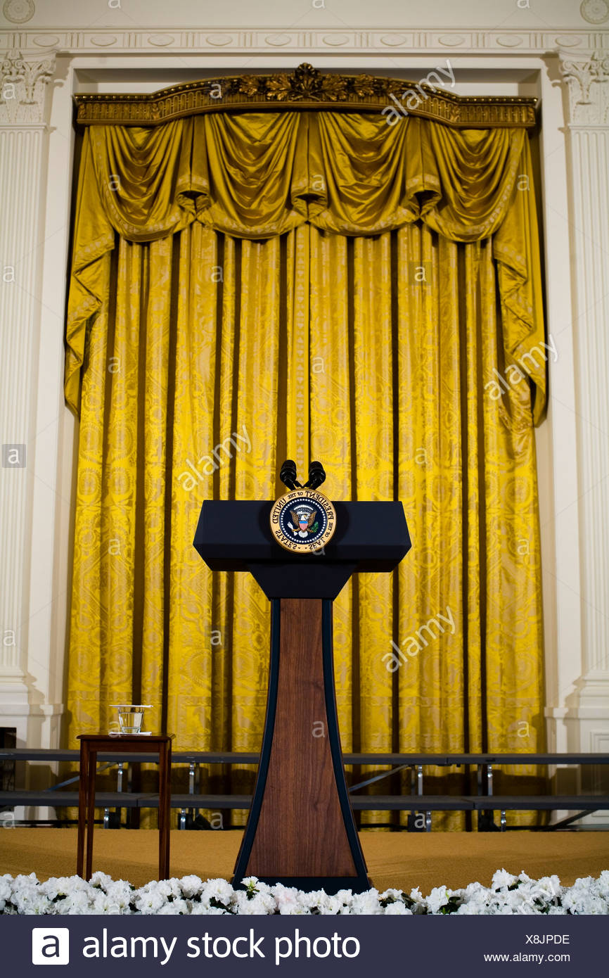 The East Room Of The White House Is Prepared For An Event With The