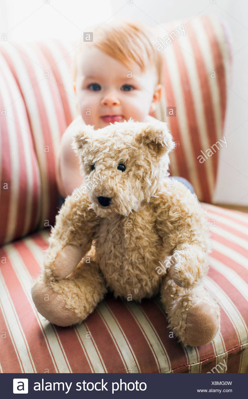 baby and teddy bear