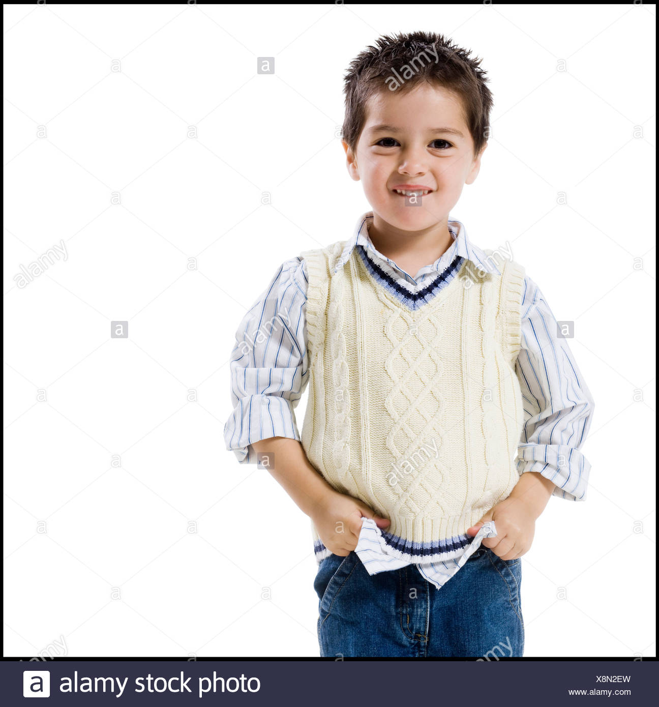 boys white sweater vest