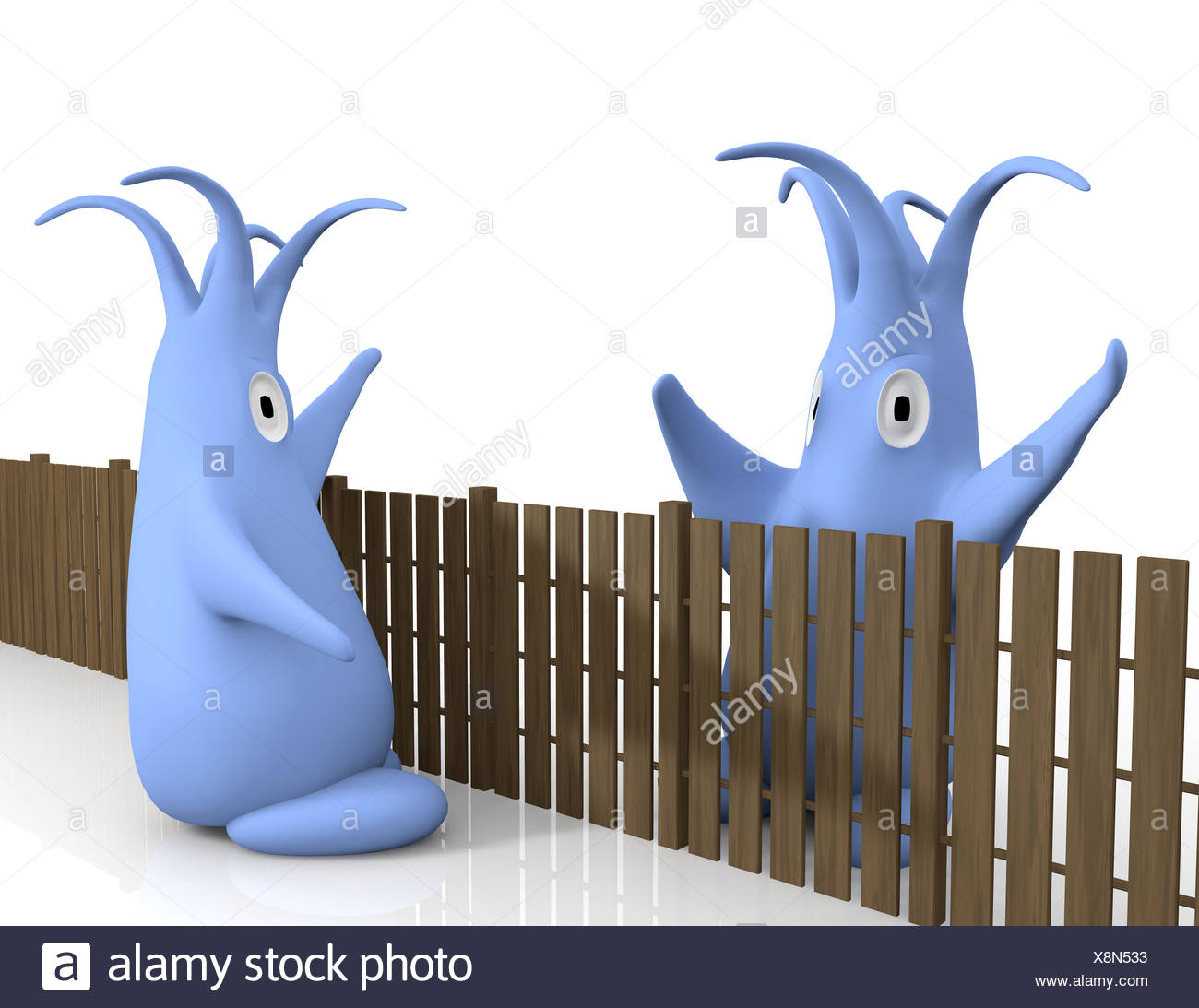 Neighbors Talking Fence High Resolution Stock Photography And Images