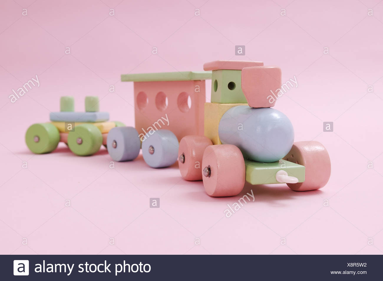 pink wooden train