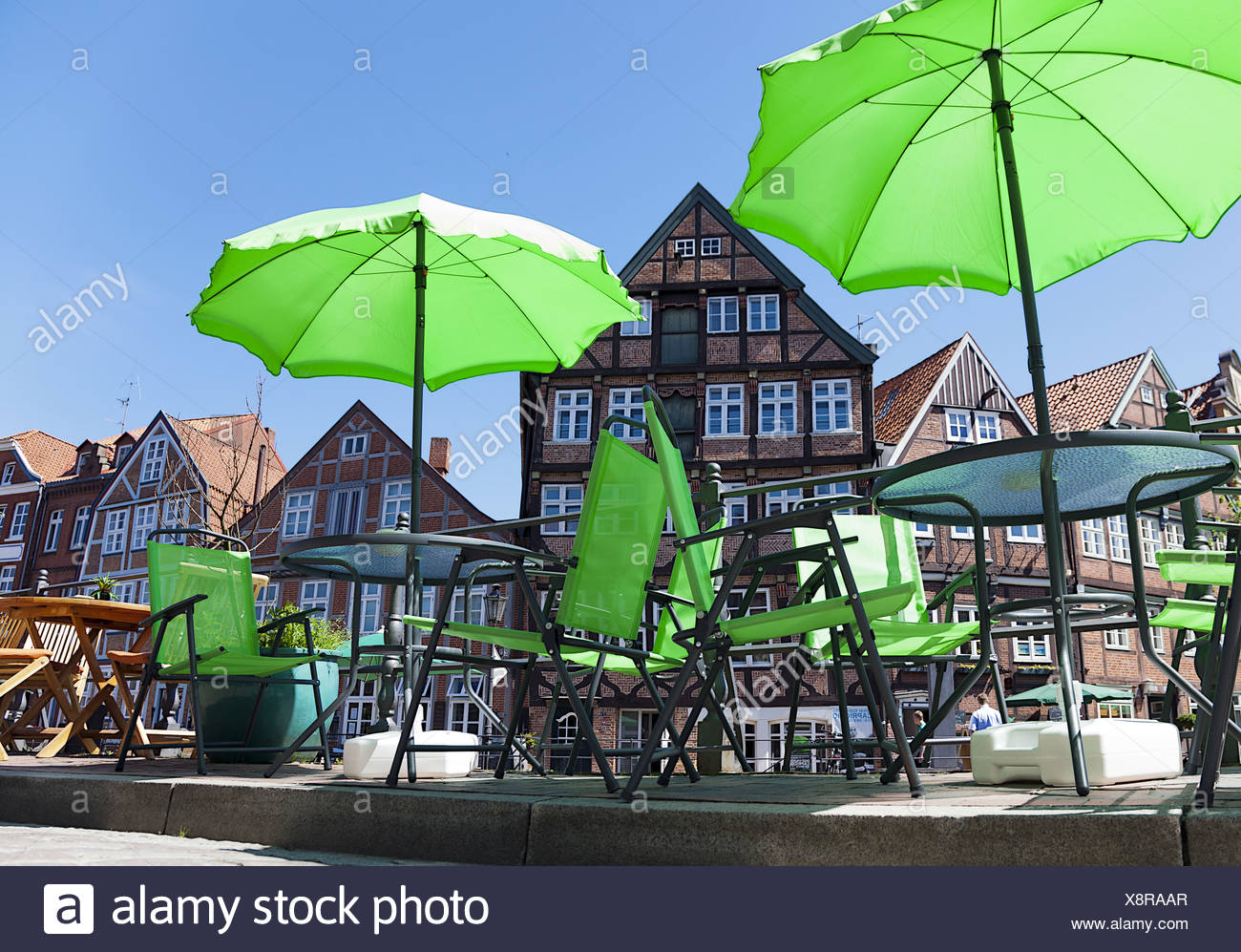 green umbrella Stock Photo