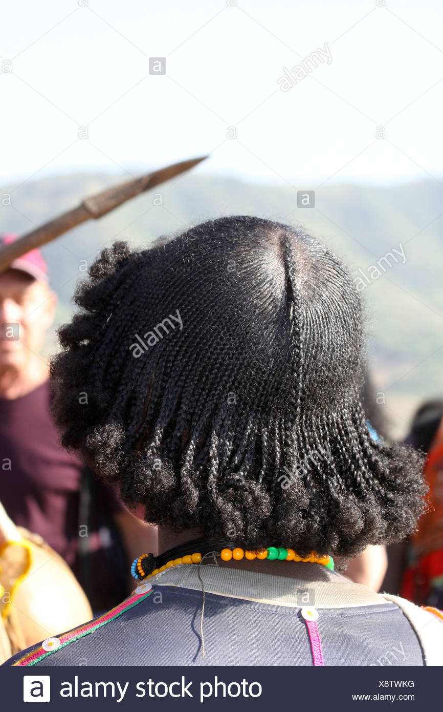 Africa Ethiopia Lalibela Woman With Plaited Hair Stock Photo
