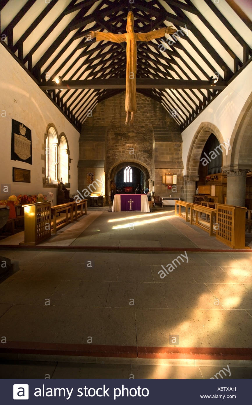 The Interior Of A Small Church Stock Photo 280830665 Alamy
