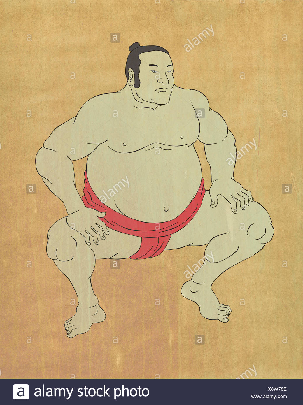 Sumo Wrestler Squatting Stock Photos & Sumo Wrestler Squatting Stock