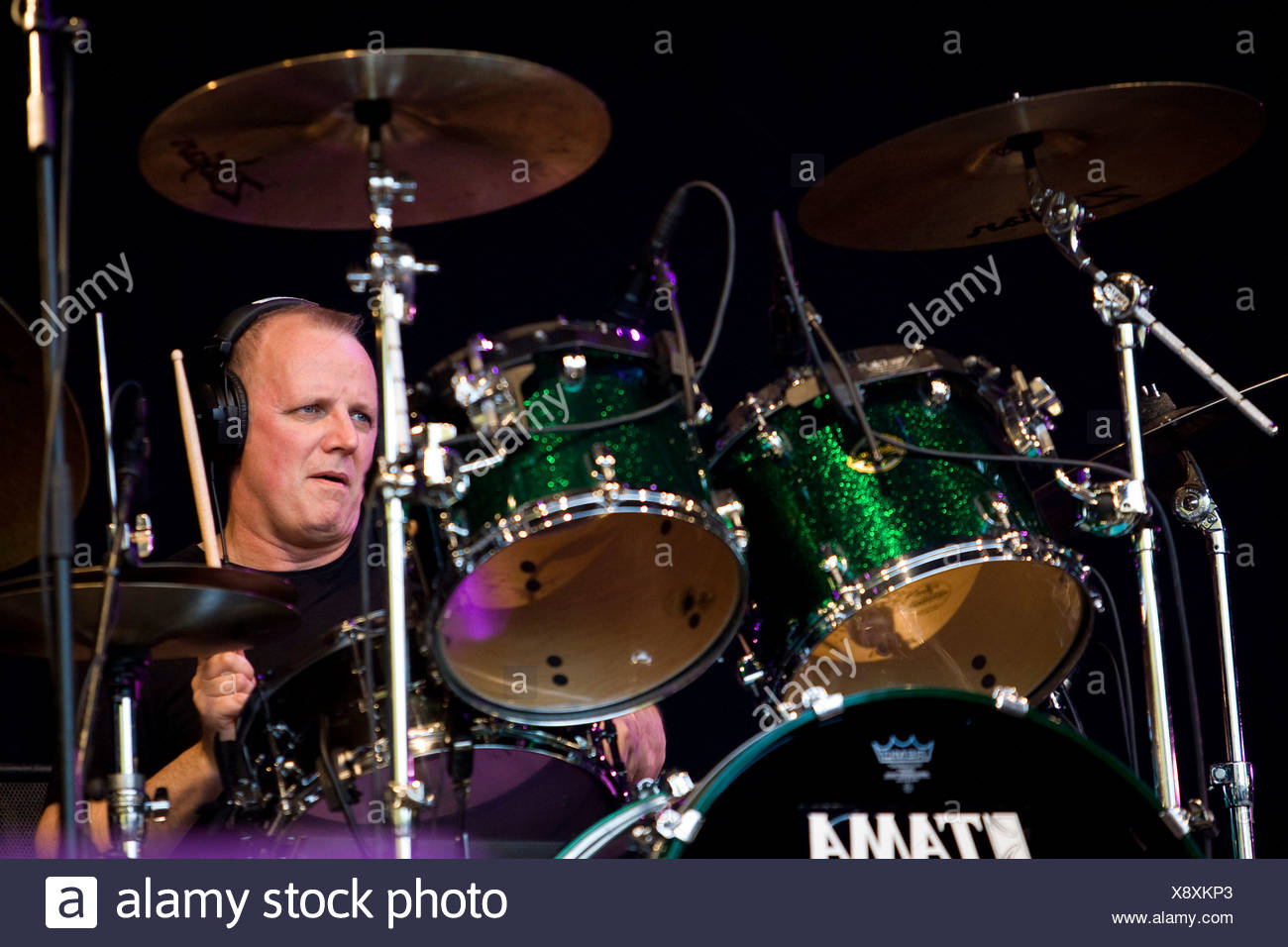 Drummer Jimmy Copley of the British band Manfred Mann's Earth Band ...