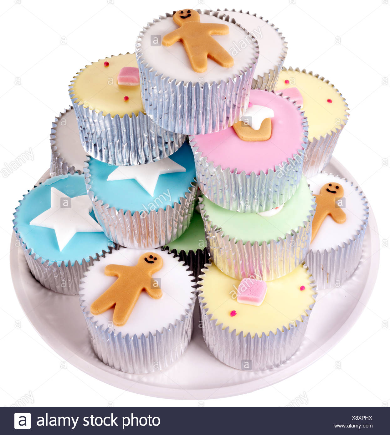 PLATE OF FAIRY CAKES OR CUPCAKES CUT OUT PLATE OF FAIRY CAKES OR CUPCAKES CUT OUT