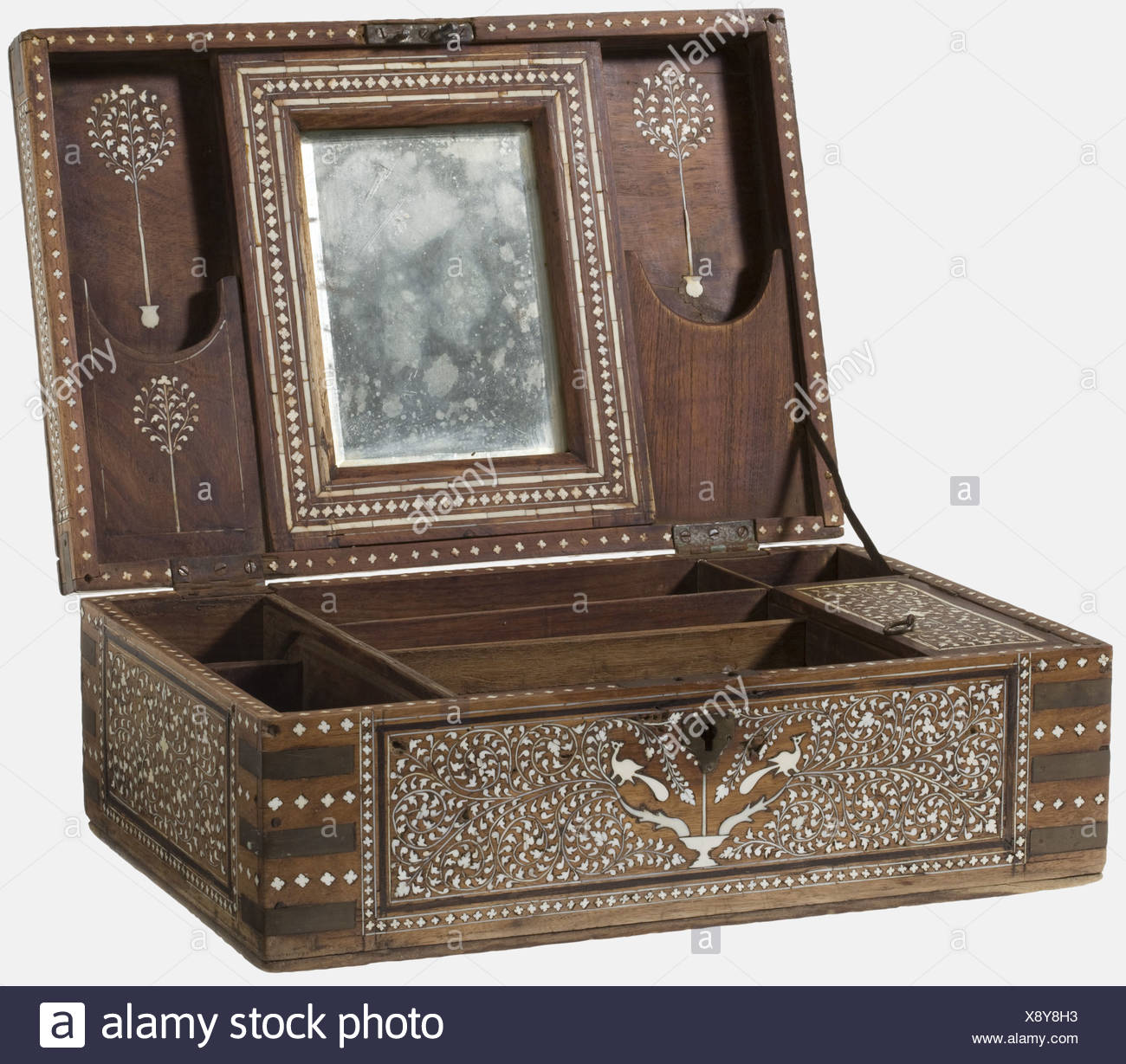 wooden lock box with key