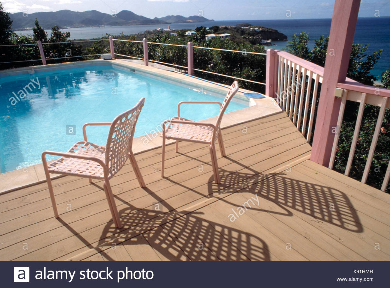 Poolside Chairs With A View Stock Photo 280938359 Alamy