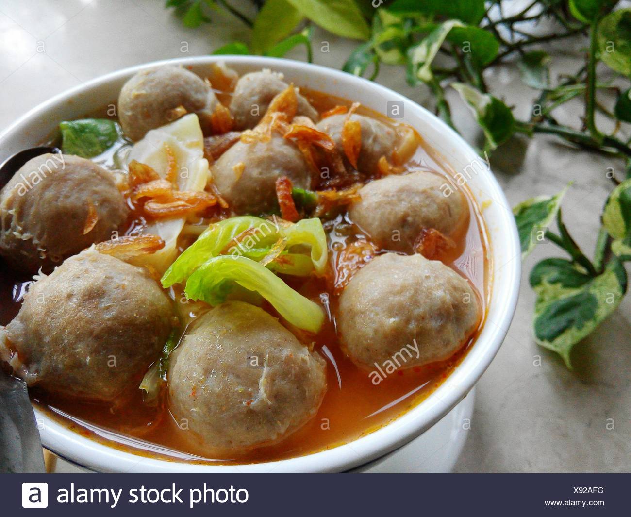 close up of bakso in bowl stock photo alamy https www alamy com close up of bakso in bowl image280949972 html