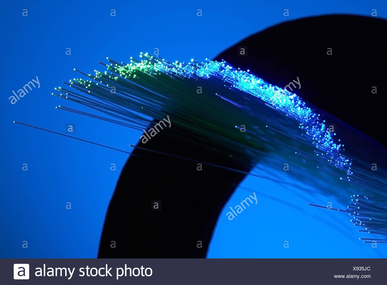 Optical Fibres Emitting Light Optical High Resolution Stock Photography