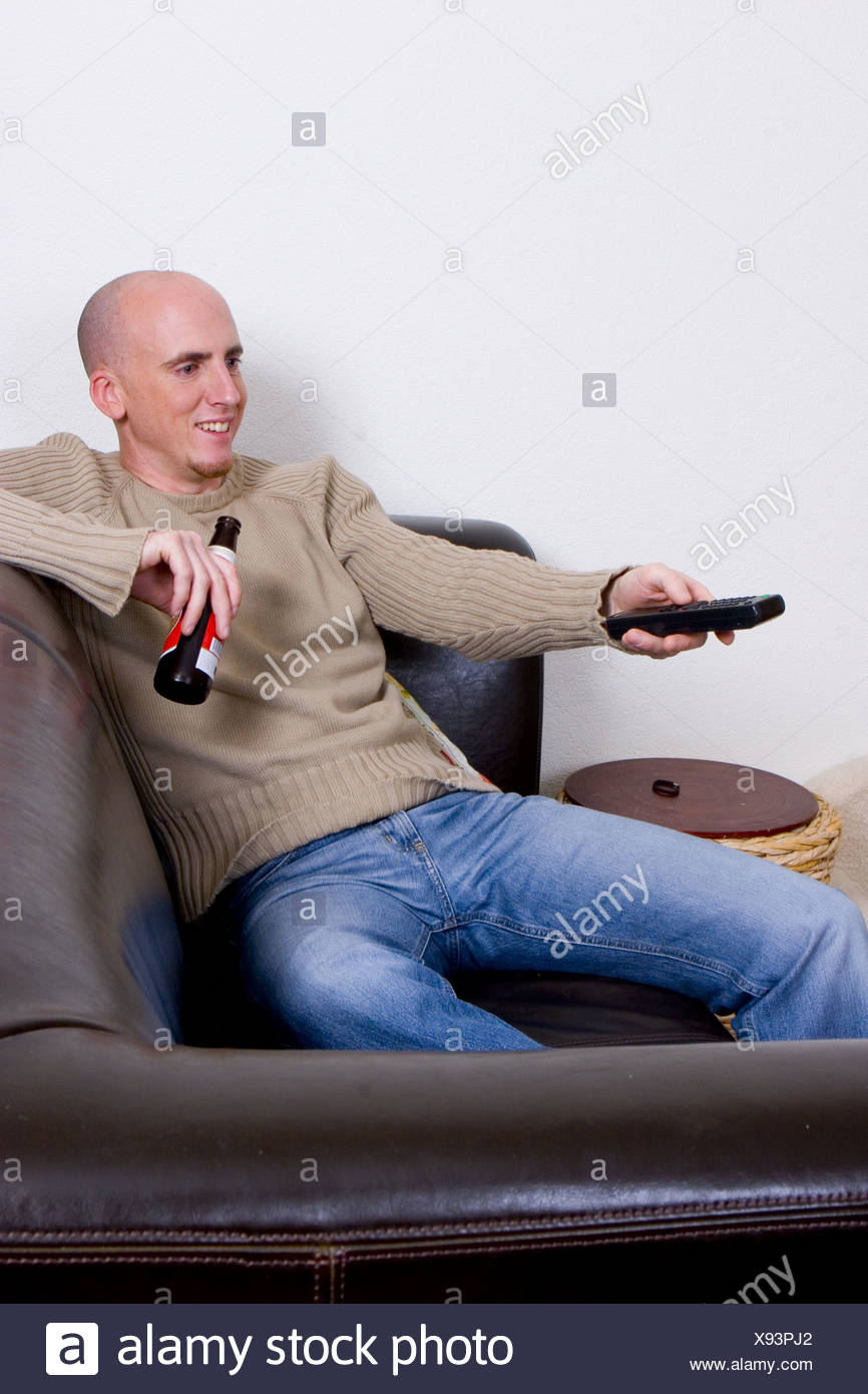 Couchpotato Watching Tv Stock Photo 280981402 Alamy