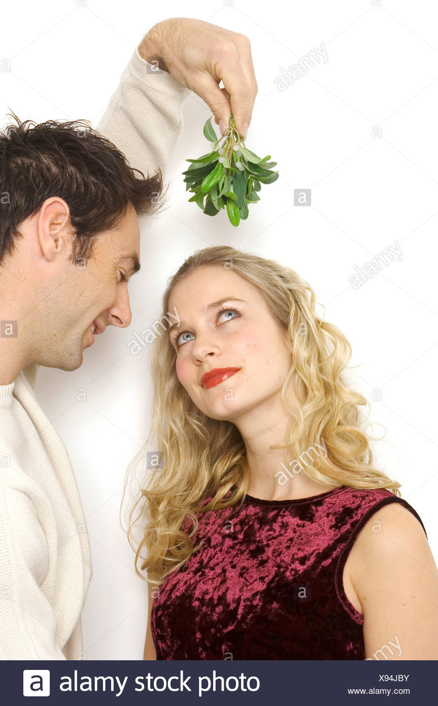 Female Curly Blonde Hair Wearing Maroon Crushed Velvet Top Male