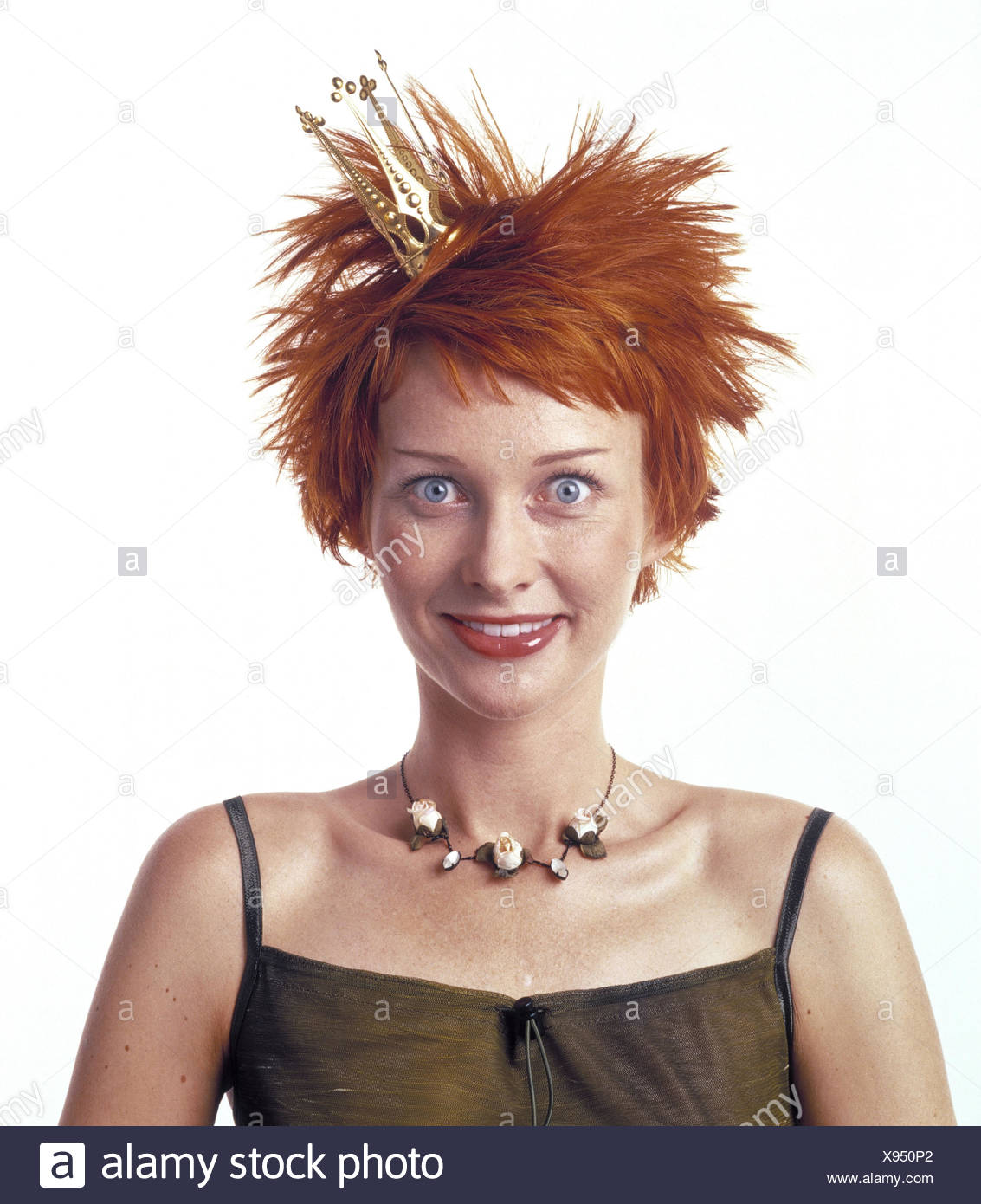 Woman Young Red Haired Crown Carrier Shirt Portrait Women