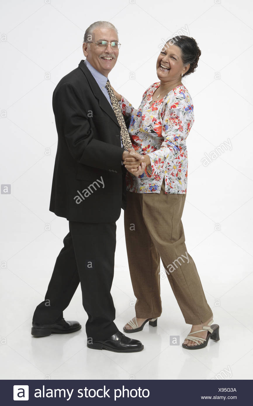Old Couple Senior Citizens Old Man Wearing Suit Tie Glasses Shoes