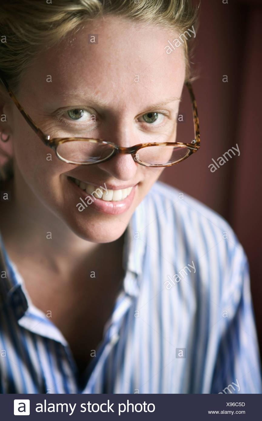 Woman White Streak Hair Stock Photos Woman White Streak Hair