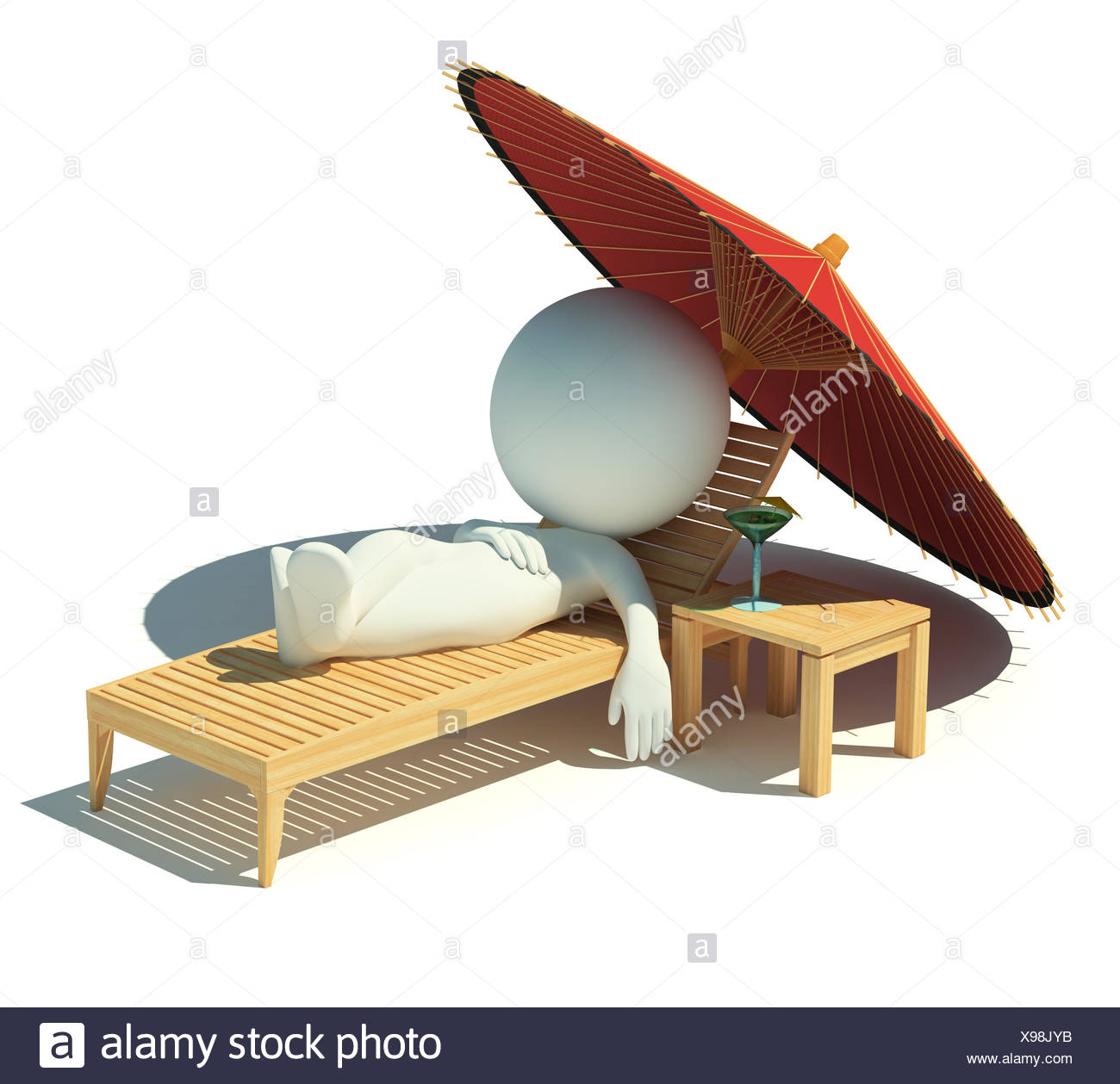 3d small people  rest on a chaise lounge stock photo  alamy