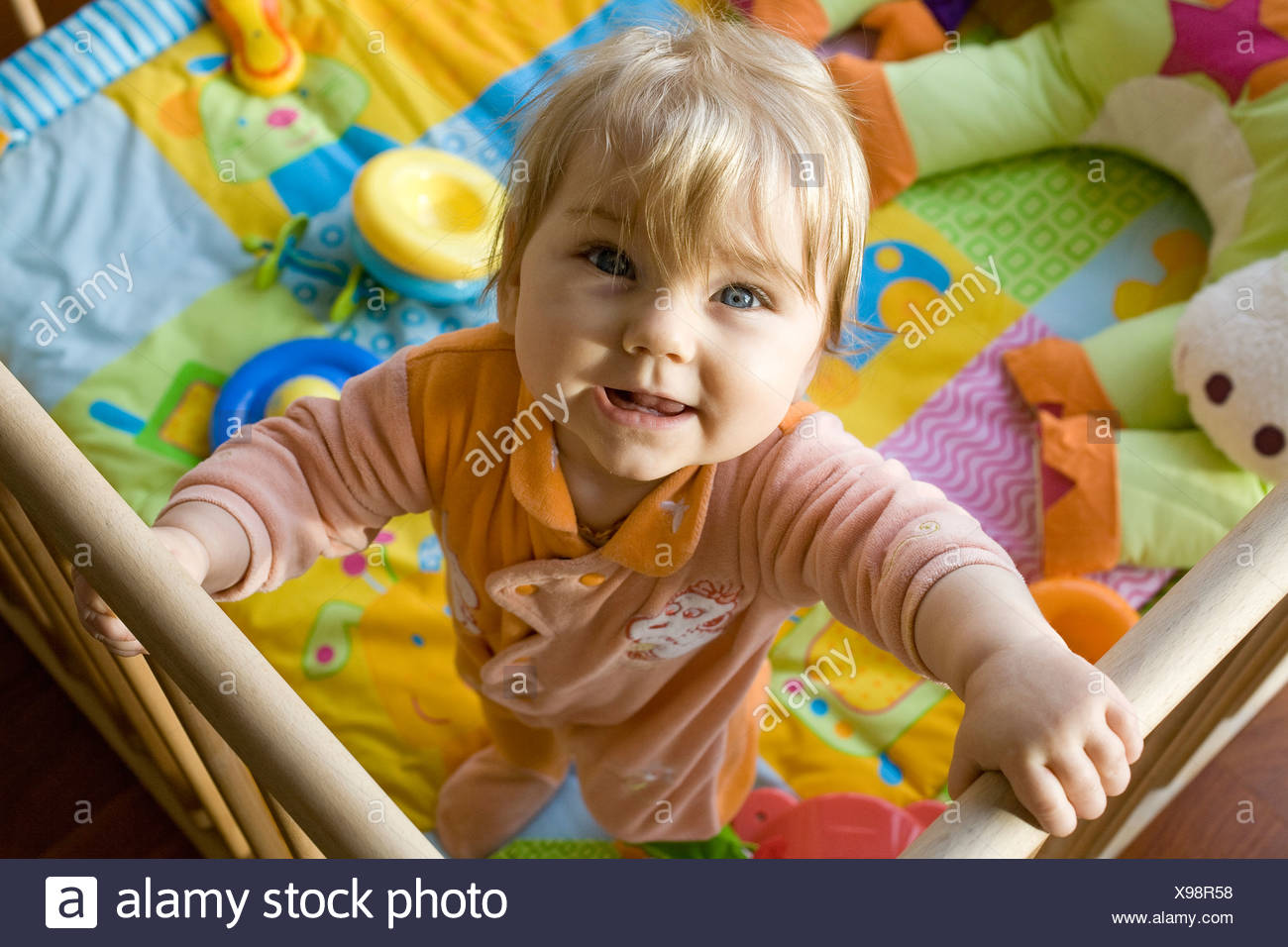 Baby In Play Pen High Resolution Stock Photography and Images Alamy