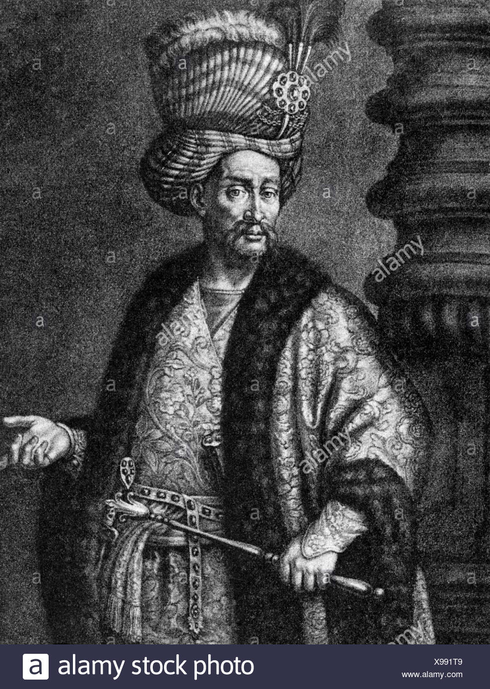 Nader Shah, 22.10.1726 - 19.6.1747, Shah of Iran 8.3.1736 -19.6.1747, copper engraving by J. J. Haid, 18th century, , Artist's Copyright has not to be ...