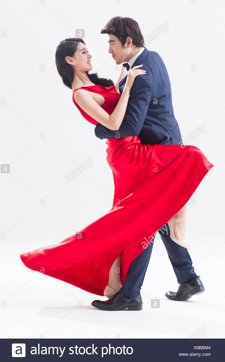 Elegant Young Couple Dancing Stock Photo Alamy