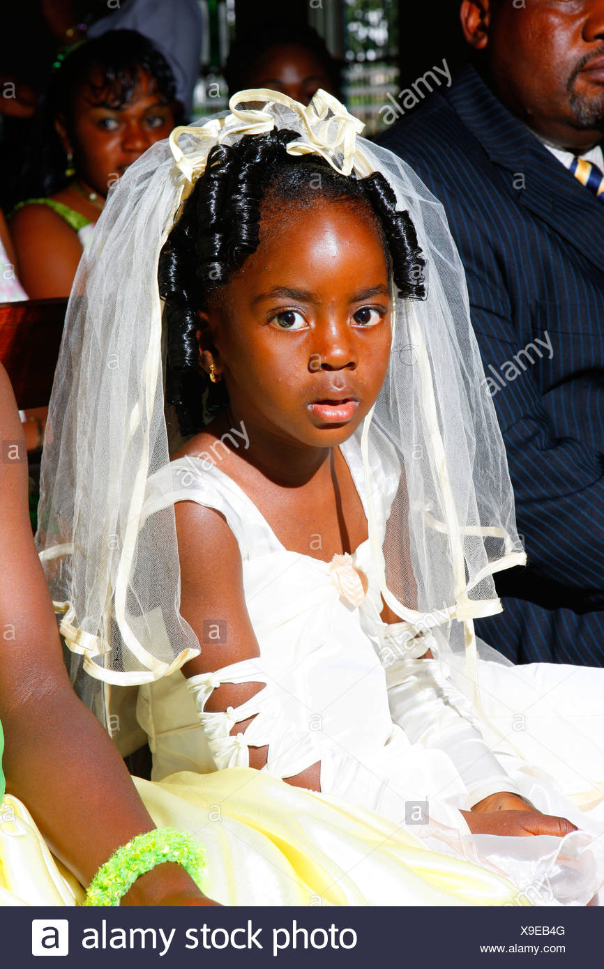 Flower Girl 6 During A Wedding Bamenda Cameroon Africa Stock