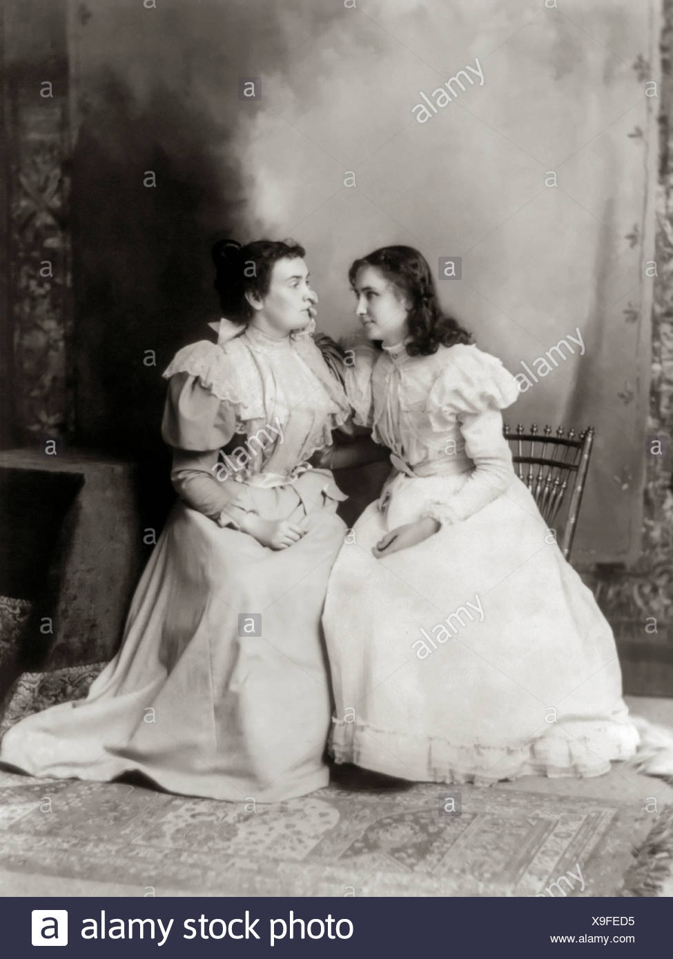 Helen Keller And Anne Sullivan Stock Photo Alamy