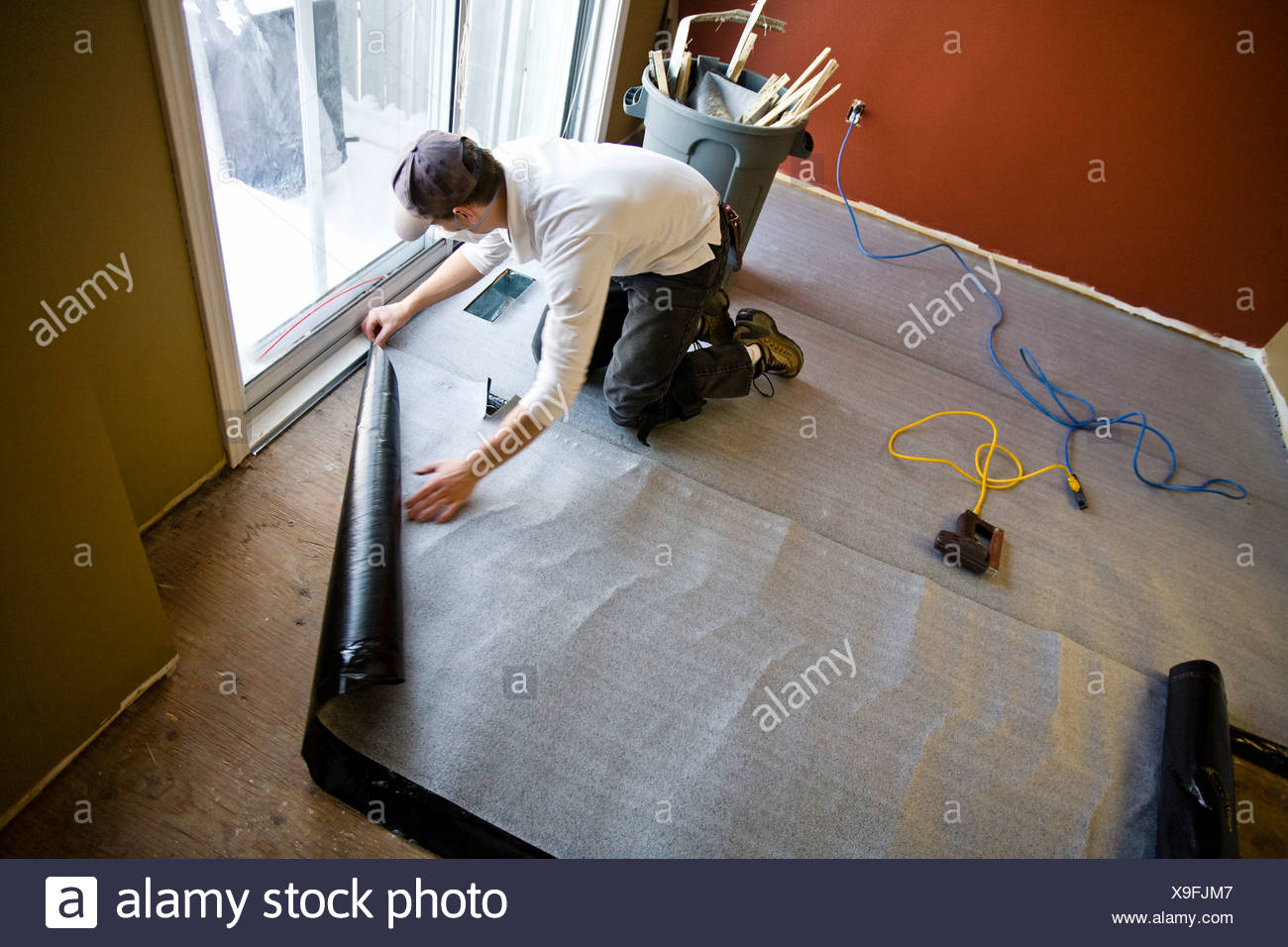 Preparing To Install Laminate Flooring Stock Photo 281241751 Alamy