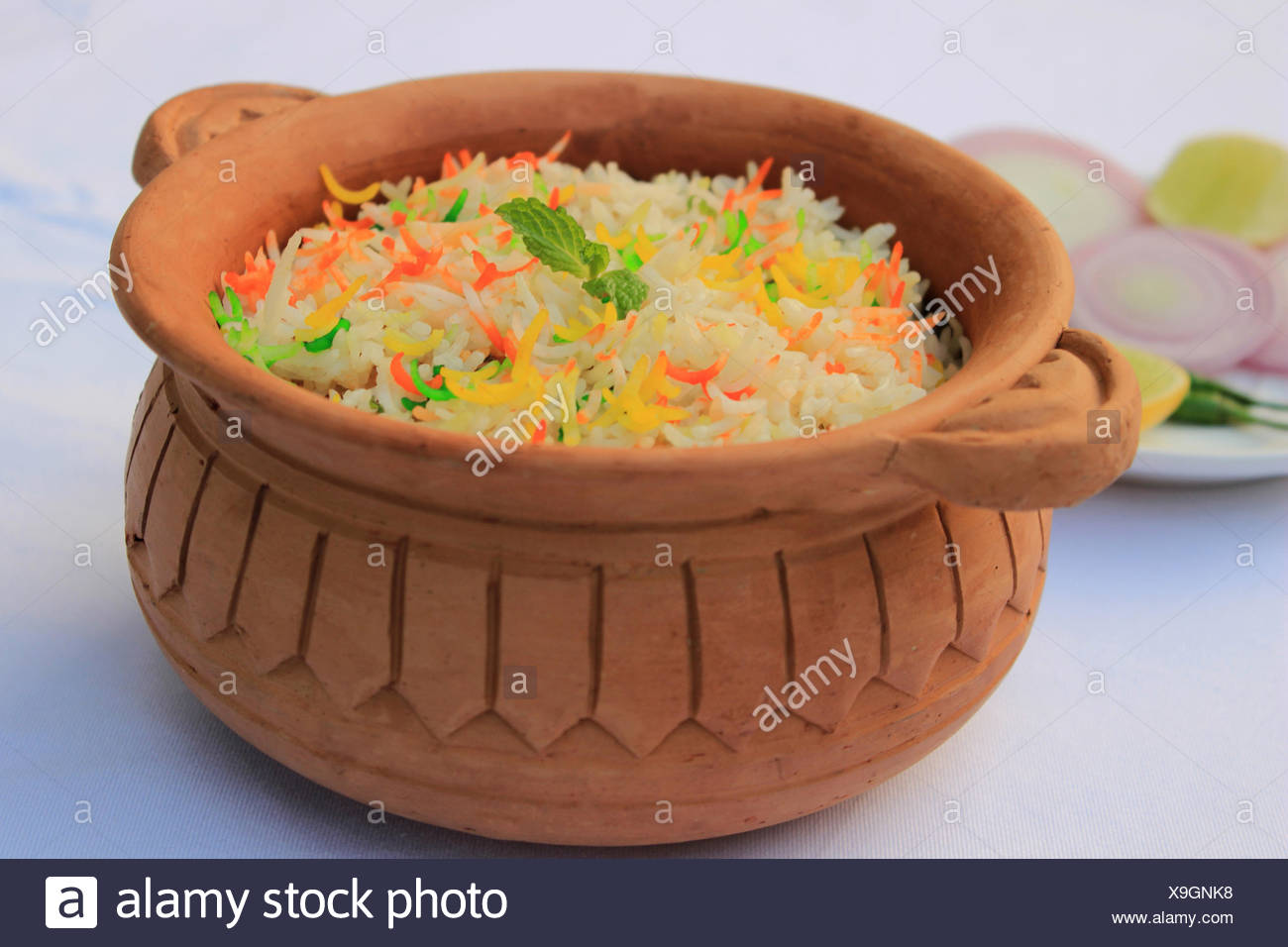 Vegetable Biryani Is A Mughlai Recipe Prepared By A Lot Of Pressure Dum Green Vegetables Basmati Rice Desi Ghee Curd And Stock Photo Alamy alamy