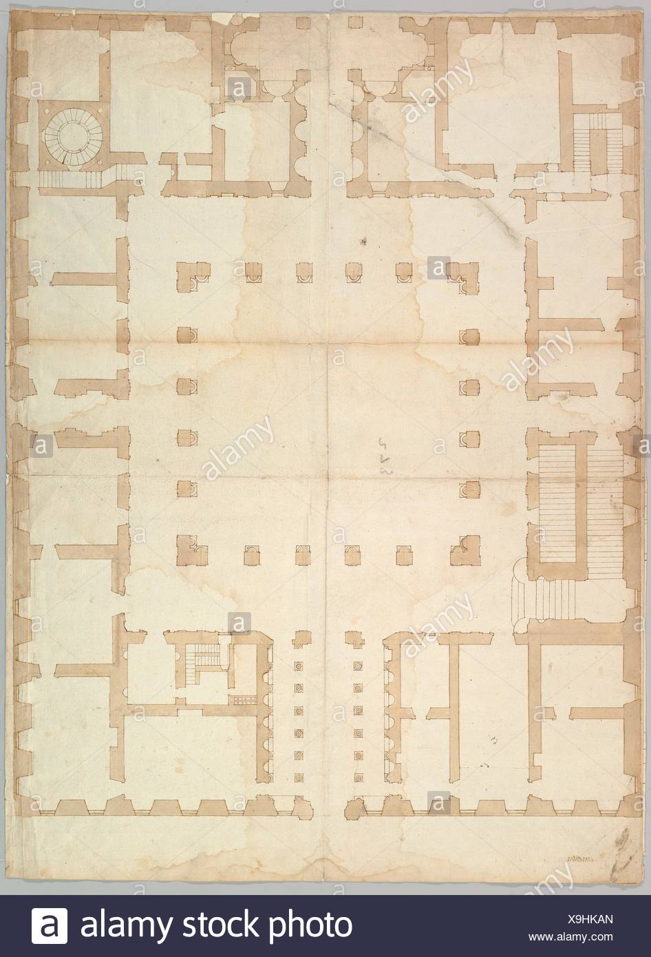 Palazzo Farnese Plan Ground Floor Recto Blank Verso