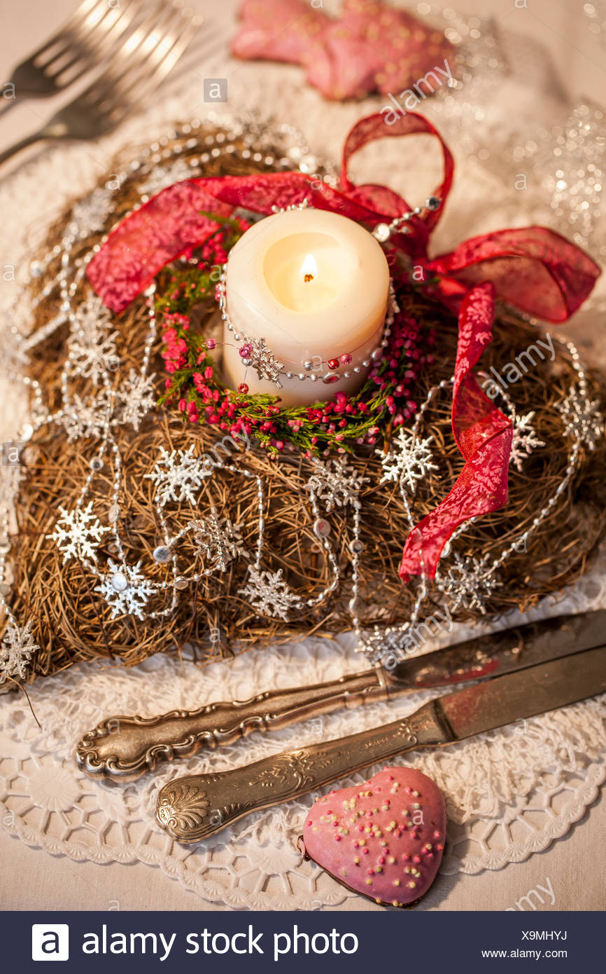 Material Wicker Base Heart Shaped Candle Wire Ribbon Plastic