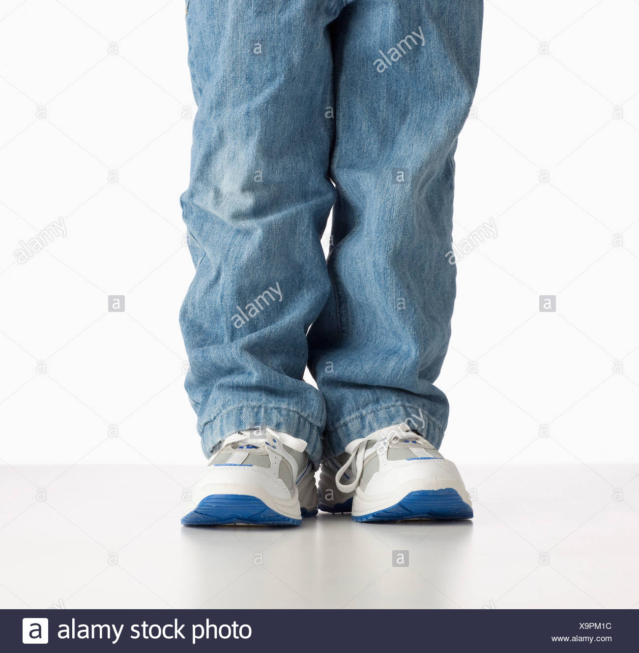 jeans and running shoes