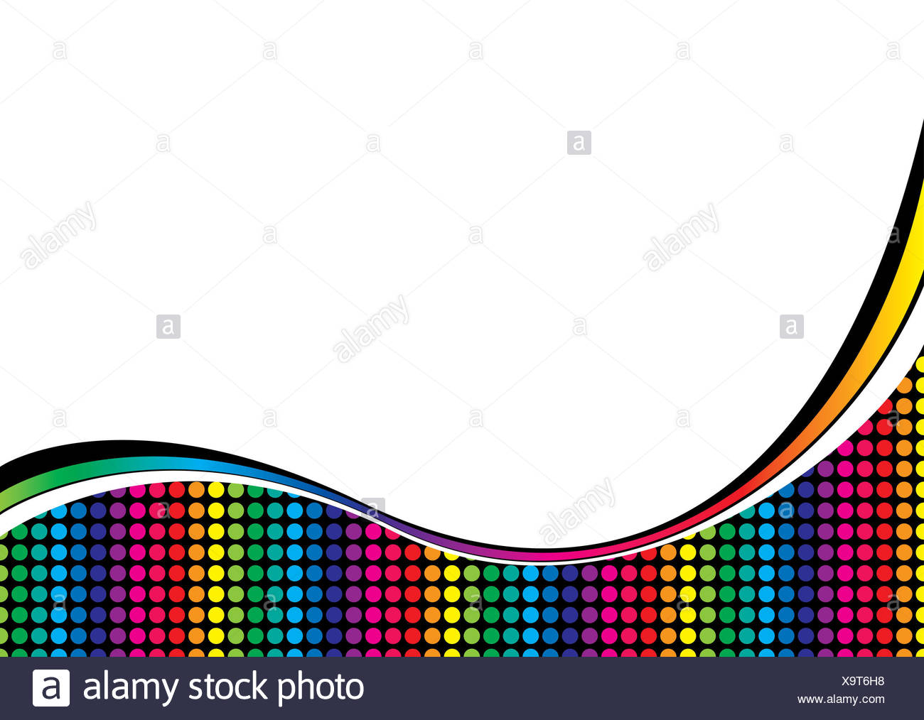Rainbow Circle Pattern Backdrop Background Wave Blue Model Design
