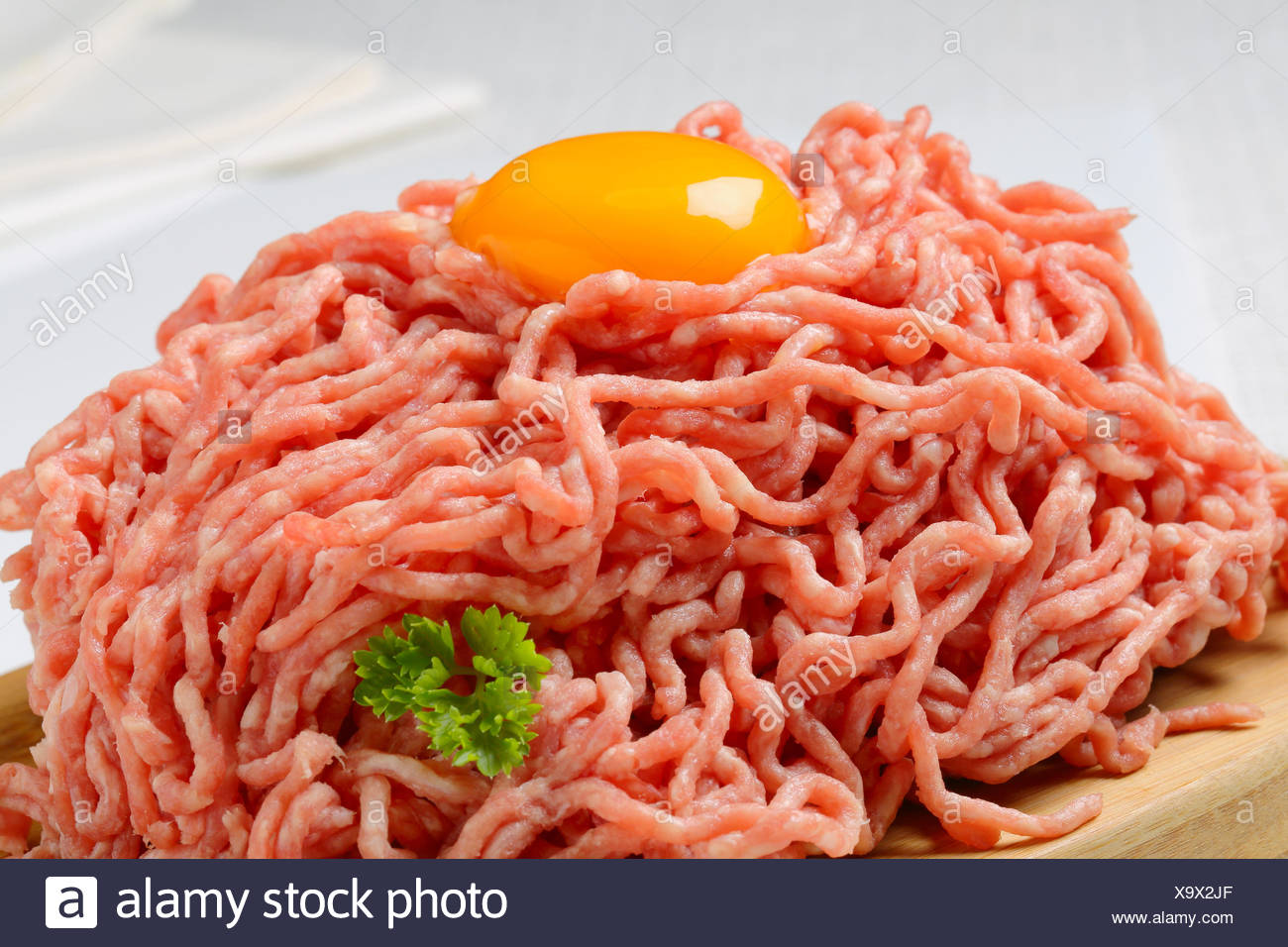 Raw Minced Meat And Egg Yolk Stock Photo 281470631 Alamy