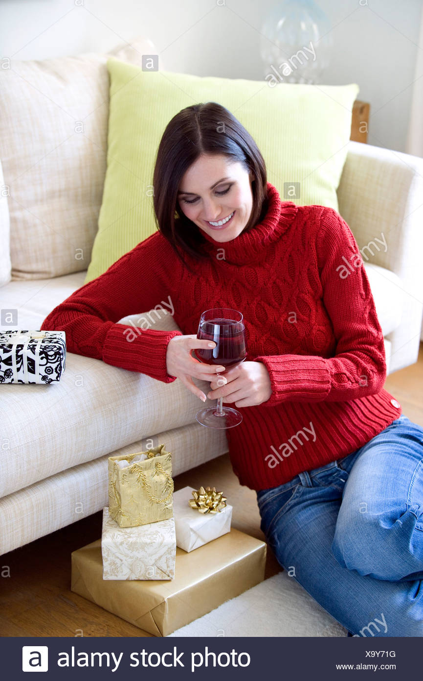 red jumper blue jeans