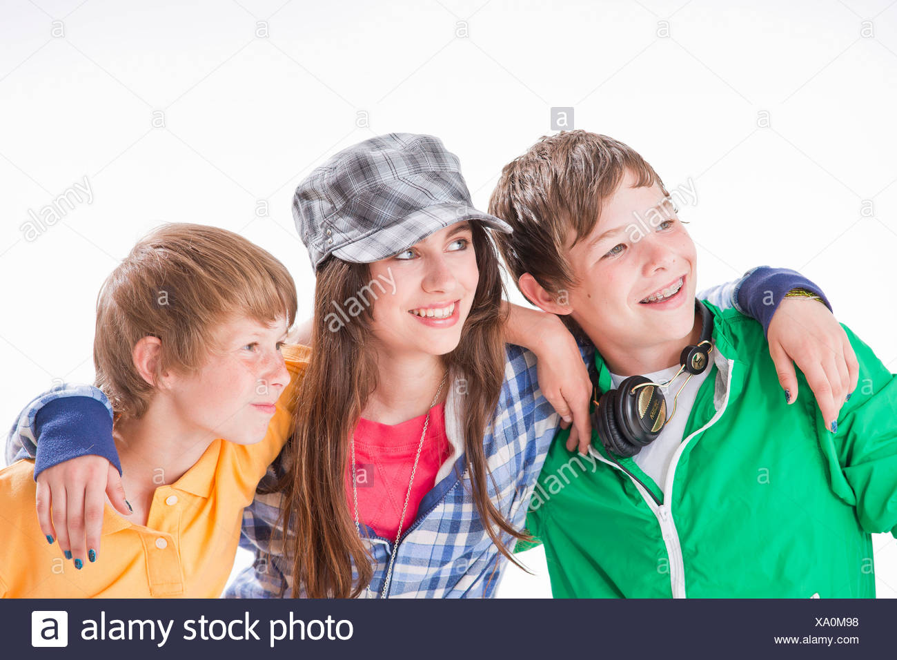 Friends Two Girls One Boy High Resolution Stock Photography And Images Alamy