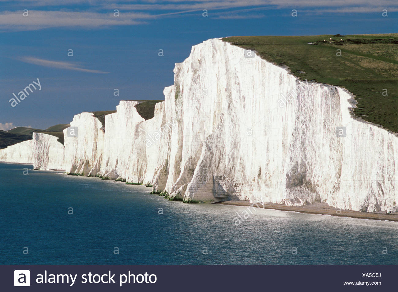 Seven sisters white chalk cliffs Stock