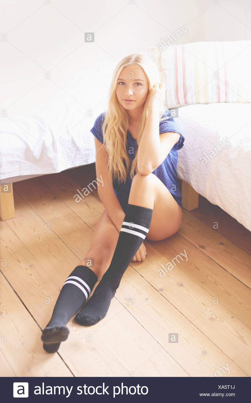 Cute Teen Girl Long Socks