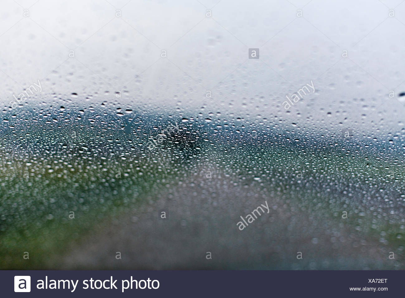 Raindrops on a car window Stock Photo