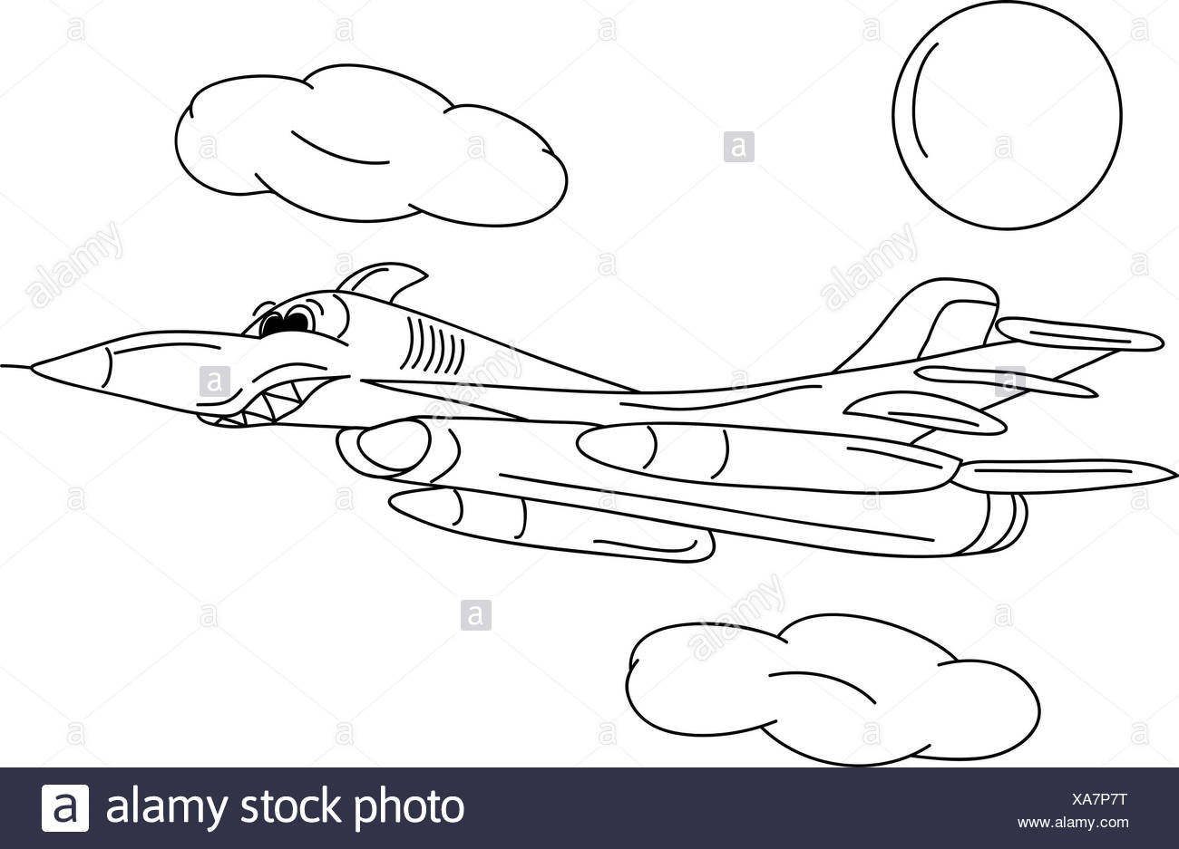 Colour Cartoon Aeroplane Drawing